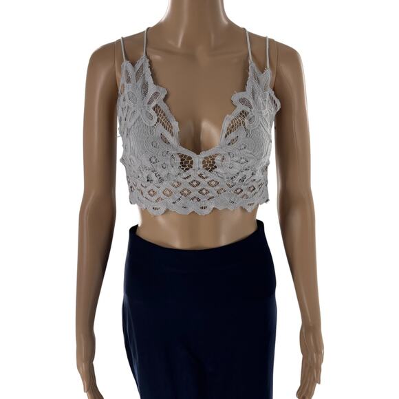 Free People One Light Blue Gray Adella Strappy Bralette - Picture 4 of 12